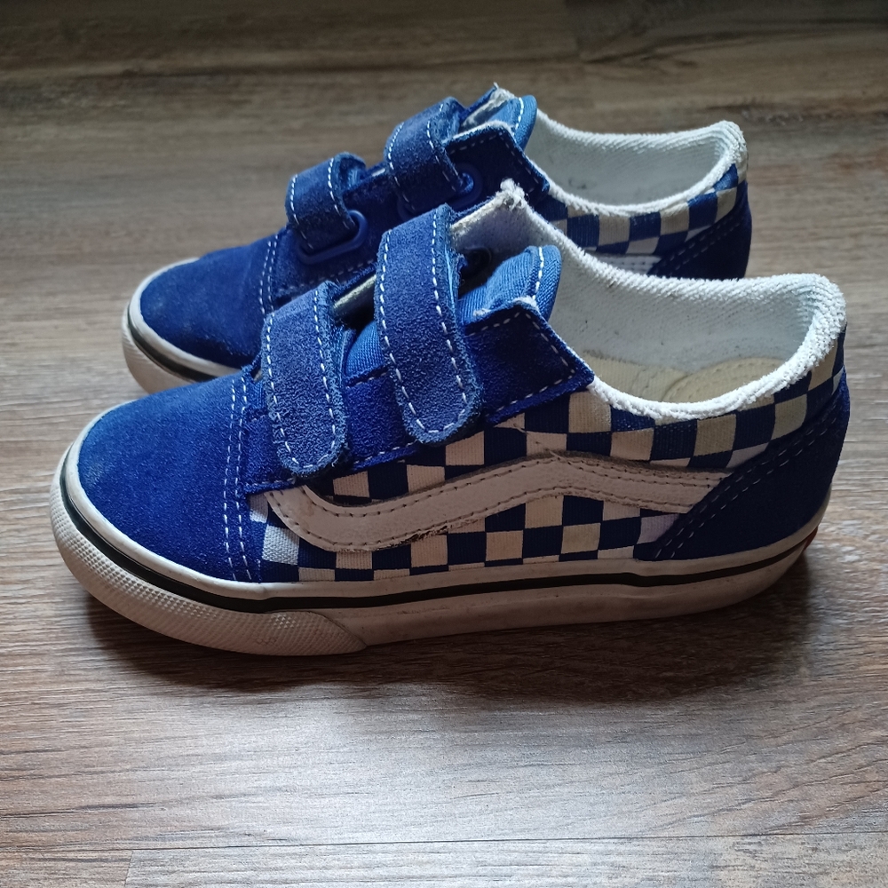 Vans Blue Checkered Kids Sneakers